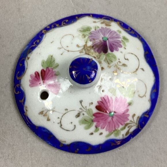 Vintage Porcelain Hand Painted Floral Teapot - 3”Hx4”L - Picture 7 of 11